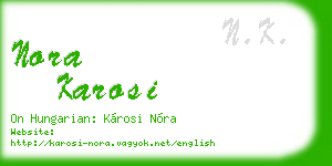 nora karosi business card