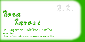 nora karosi business card